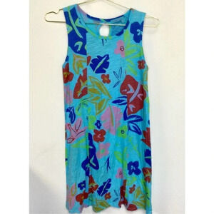 Fresh Produce Womens Rainbow Seaglass Blooms Marissa Floral Tank Dress Size SM